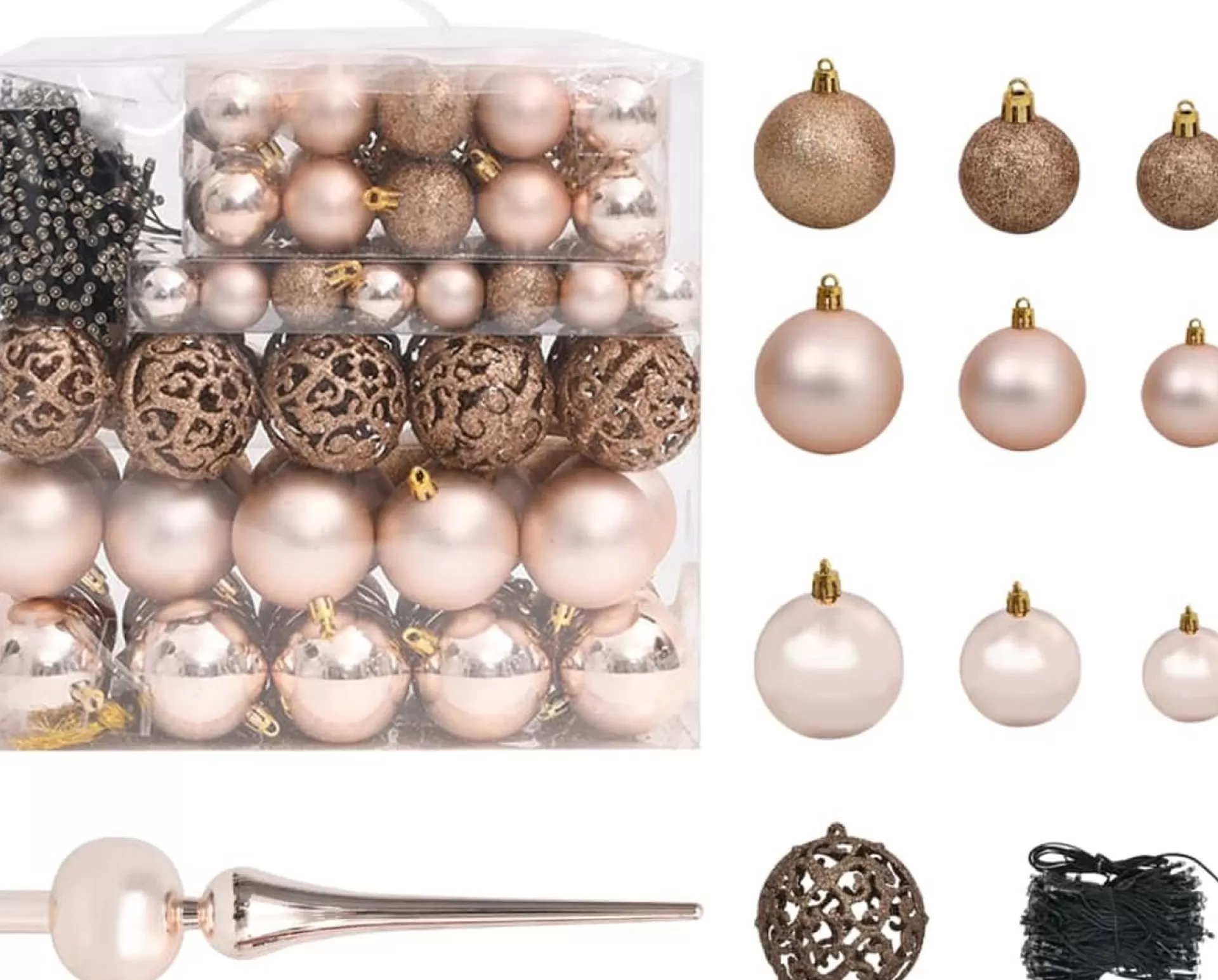 VidaLife Kunstkerstboom Met Led's En Kerstballen 910 Takken 210 Cm New