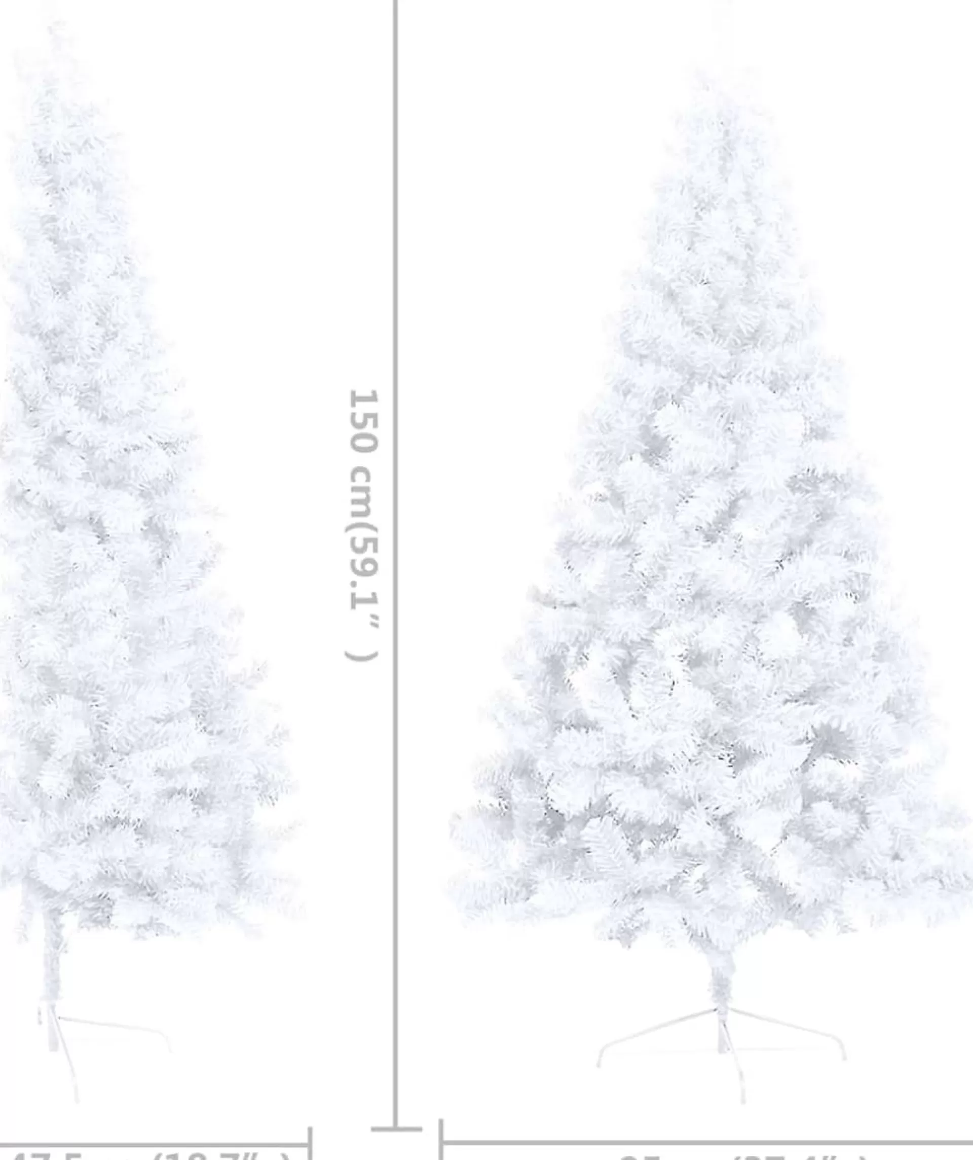 VidaLife Kunstkerstboom Met Led's En Kerstballen Half 150 Cm Wit Flash Sale