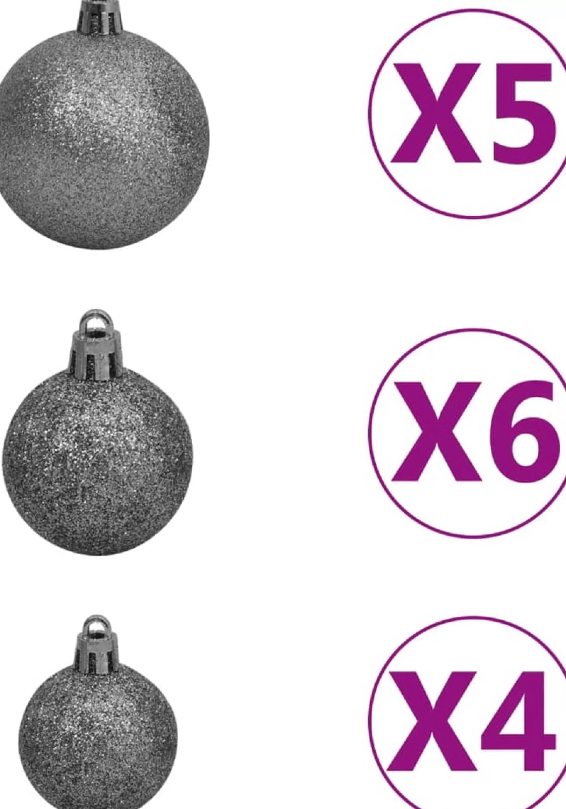 VidaLife Kunstkerstboom Met Led's En Kerstballen Half 150 Cm Wit Flash Sale