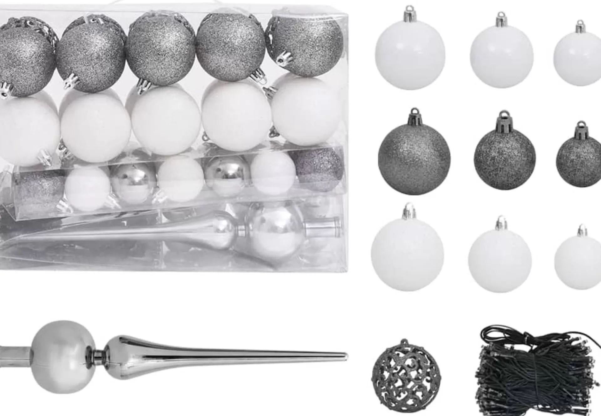 VidaLife Kunstkerstboom Met Led's En Kerstballen Half 150 Cm Wit Flash Sale