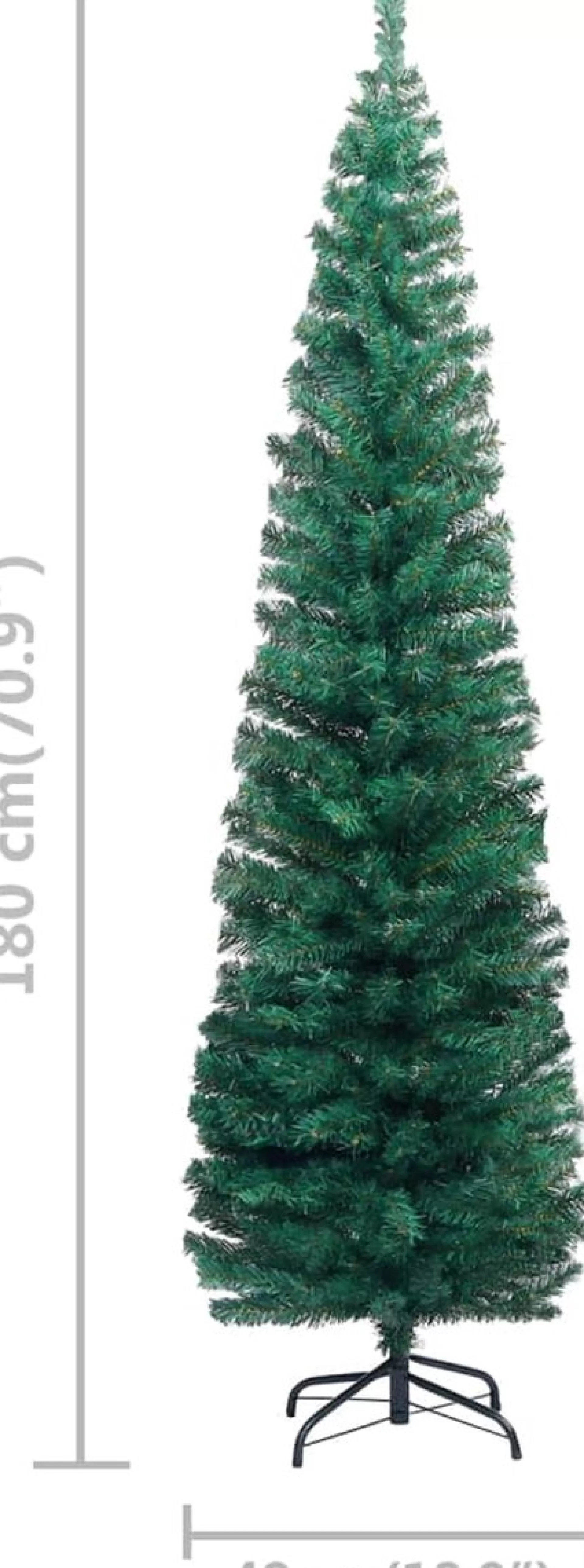 VidaLife Kunstkerstboom Met Led's En Kerstballen Smal 180 Cm Groen Outlet
