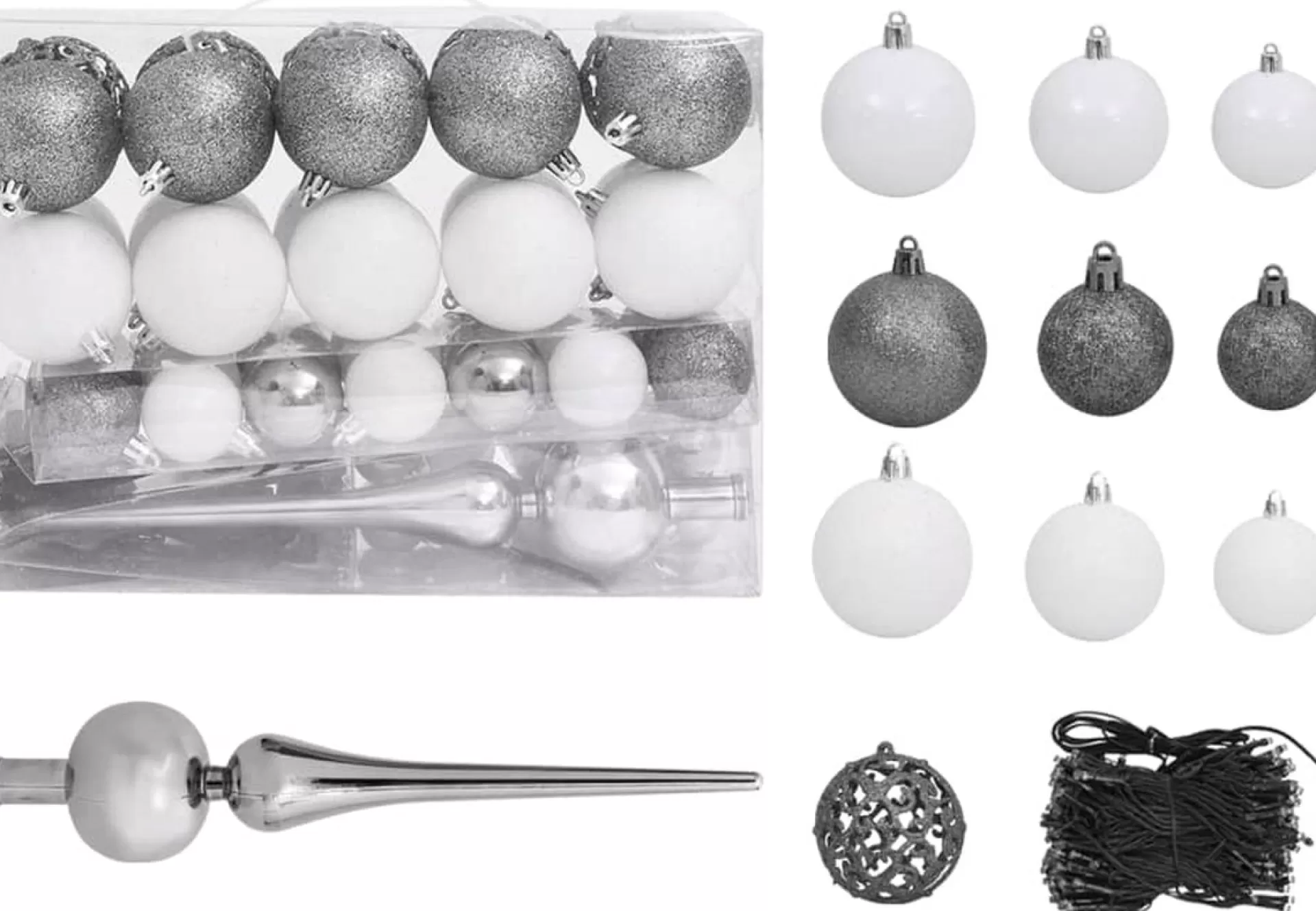 VidaLife Kunstkerstboom Met Led's En Kerstballen Smal 240 Cm Groen Best Sale