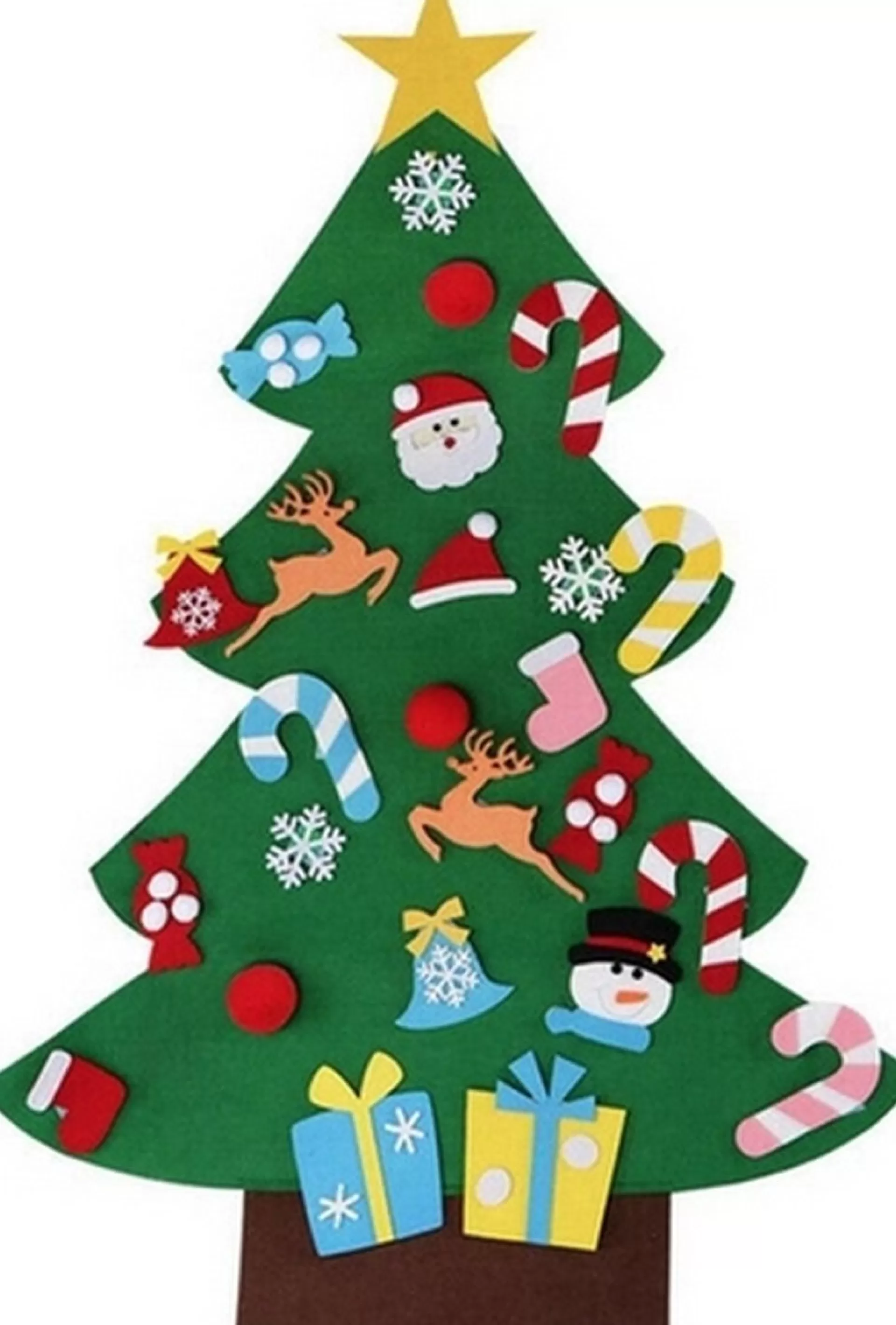 ’merkloos’ Vilten Kerstboom - Versier Je Eigen Kerstboom - 80X60Cm - Vilt - Kindvriendelijk - Inclusief 26 Versieringen - Ieder Jaar Te Gebruiken - Kinderspeelgoed - Kerstmis - Kerstboom Diy - Kerst - Seizoensdecoratie Best