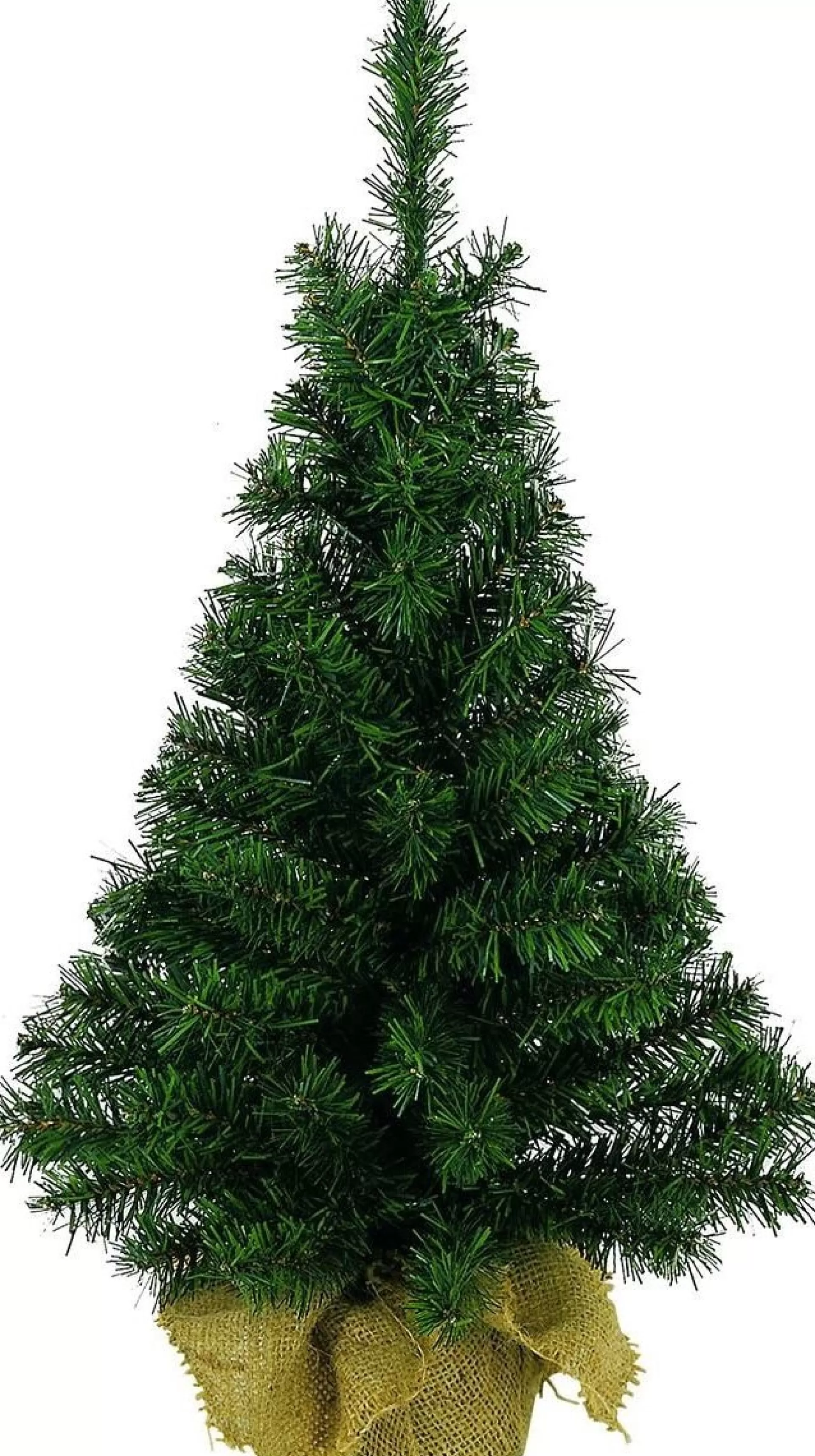 Merkloos Volle Kunst Kerstboom 45 Cm In Jute Zak Inclusief 20 Helder Witte Lampjes - Mini Kerstbomen Met Verlichting Fashion